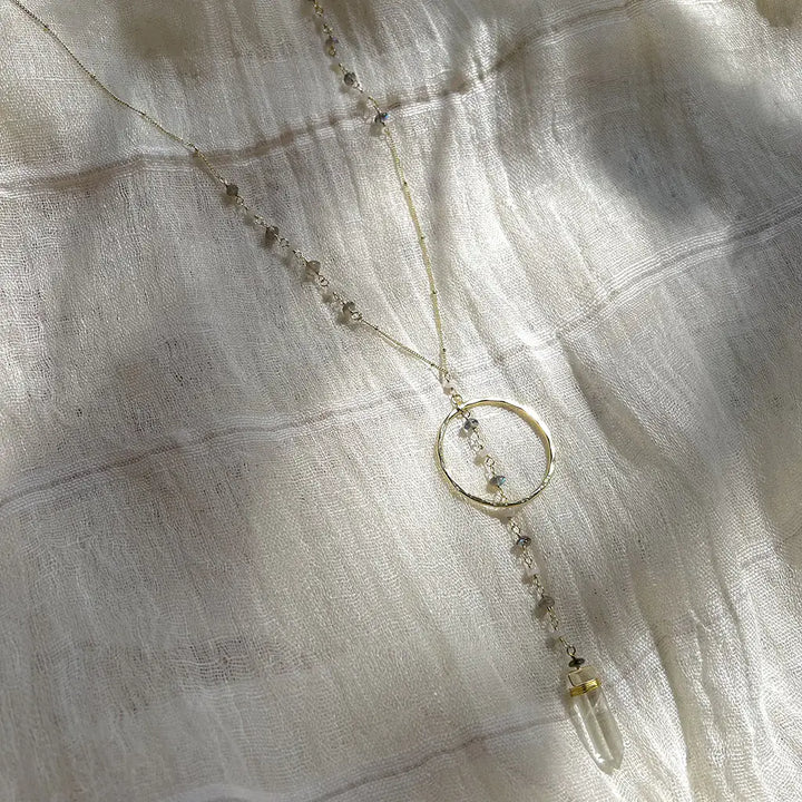 Fair Trade Crystal Halo Y Necklace 2