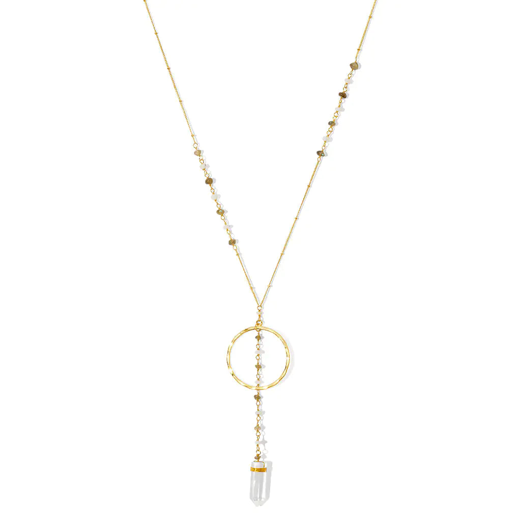 Fair Trade Crystal Halo Y Necklace 1