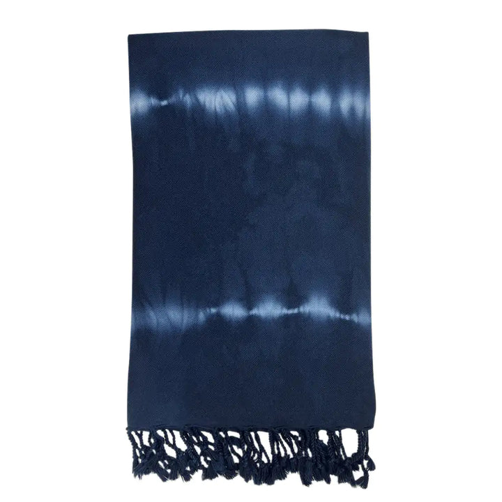 Fair Trade Navy Tie Dye Turkish Beach Towel 1