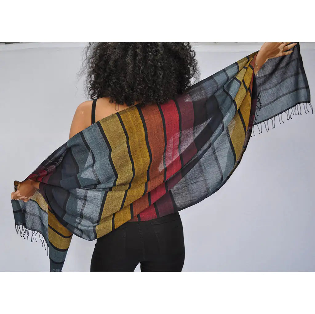 Fair Trade Eco-Friendly Rainbow Wrap Scarf 2