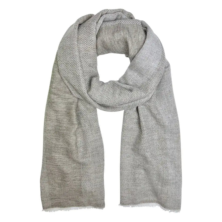 Fair Trade Eco-Friendly Melange Herringbone Wool Scarf 1