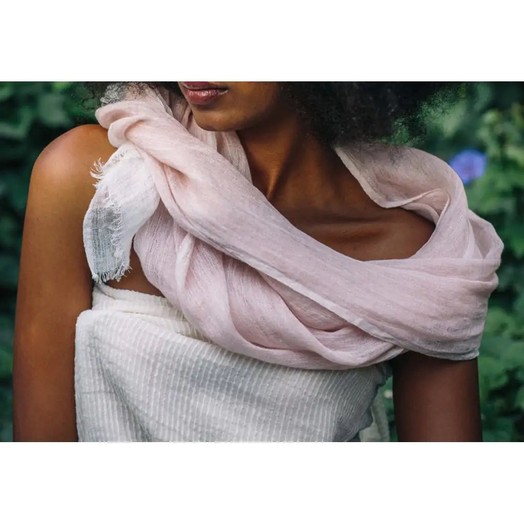 Fair Trade Eco-Friendly Gauze Linen Two Tone Scarf 3