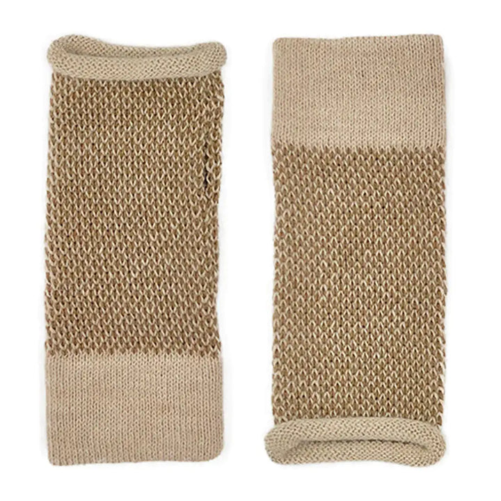 Fair Trade Camel Interwoven Alpaca Gloves 1