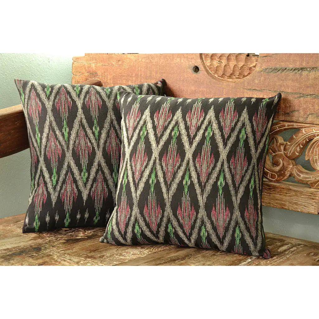 Fair Trade eco-Friendly Tribal Ikat Pillow Cover 2