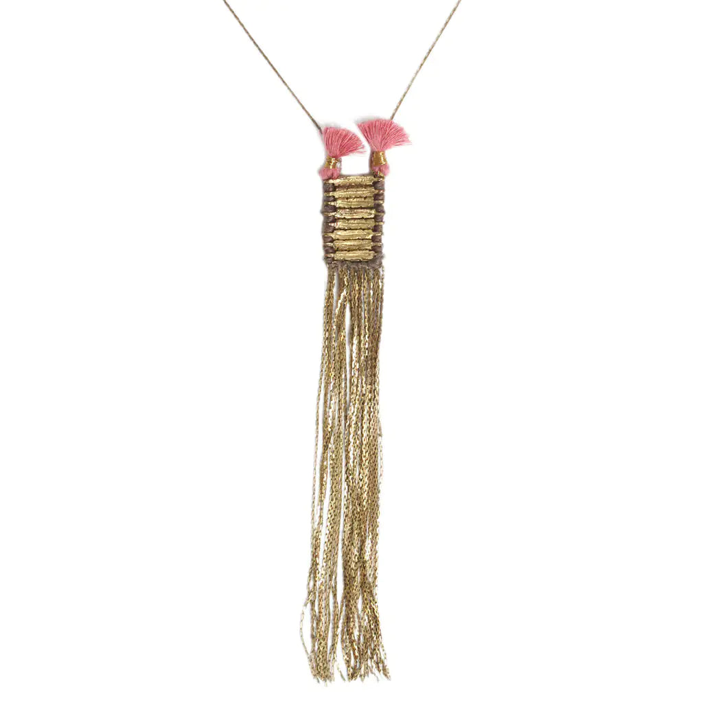 Fair Trade Double Tassel Necklace 6