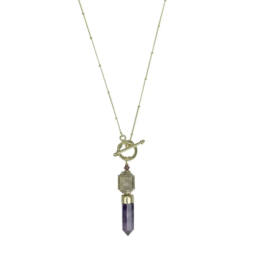 Fair Trade Amethyst Lariat Necklace 1