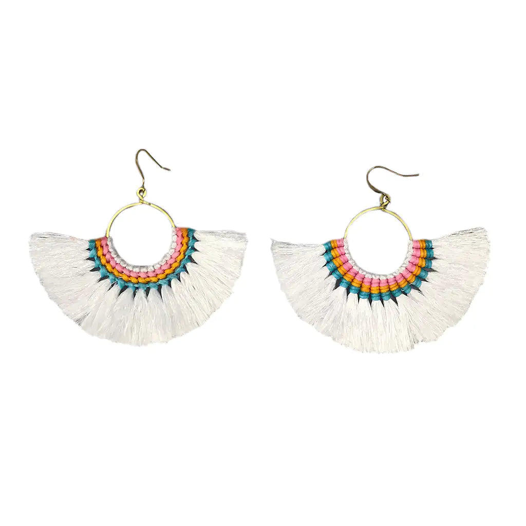 Fair Trade Tassel Fan Earrings 4