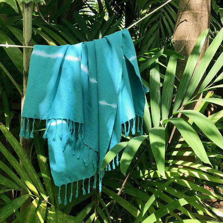 Fair Trade Teal Tie Dye Turkish Beach Towel 2